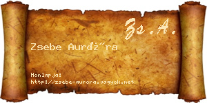 Zsebe Auróra névjegykártya
